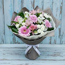 Букет цветов из:  Герберы, Альстромерии и Хризантемы в Муриково