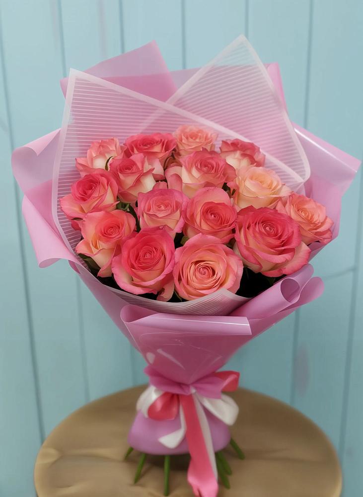 Букет 15 Розовых роз Равель в Муриково