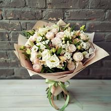 Букет цветов из:  Альстромерии, Розы и Хризантемы в Муриково