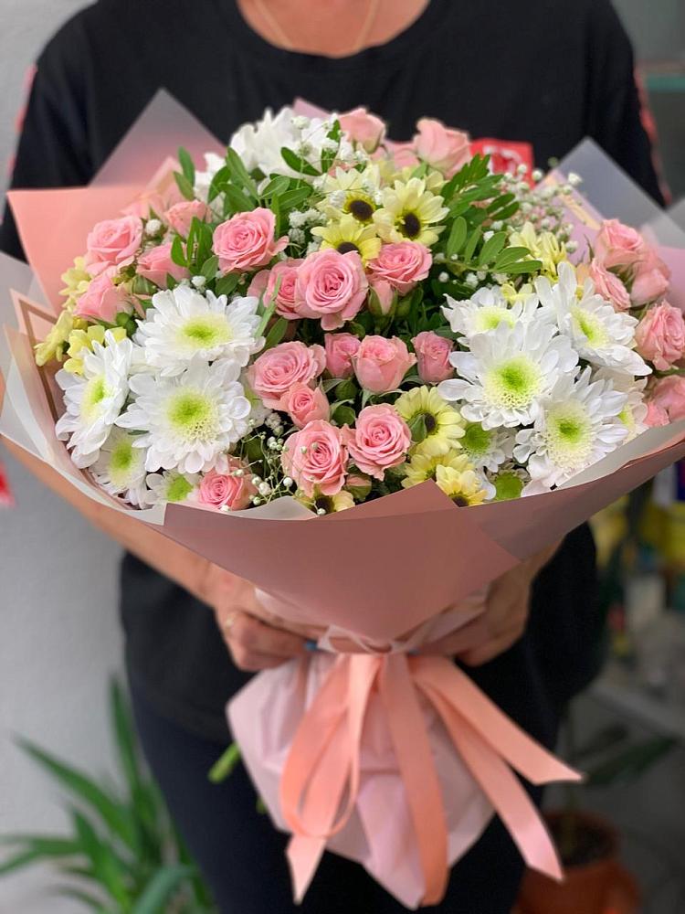 Букет цветов из: Розы и Хризантемы в Муриково