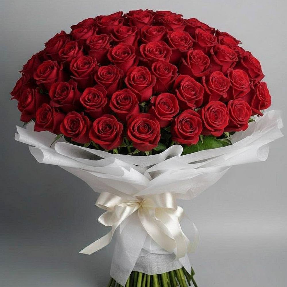 Букет 101 Красная роза Блэк Мэджик в Муриково