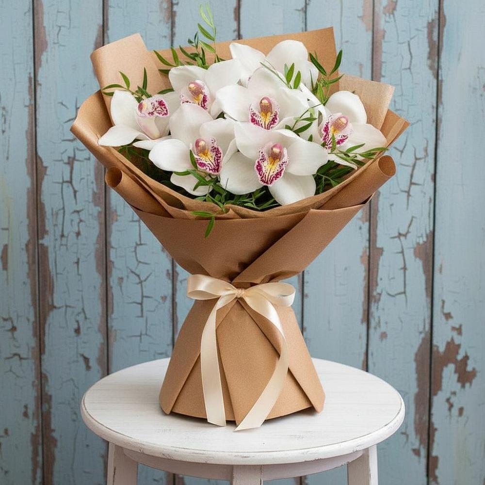 Букет цветов из: Орхидеи и Розы в Муриково