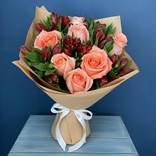 Букет цветов из:  Розы и Альстромерии в Муриково