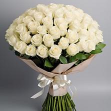 Букет 101 беля роза Белоснежка в Муриково
