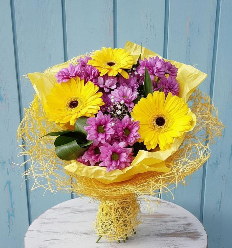 Букет цветов из: Хризантемы и Герберы в Муриково