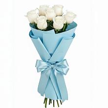 Букет 7 белых роз Проуд в Муриково