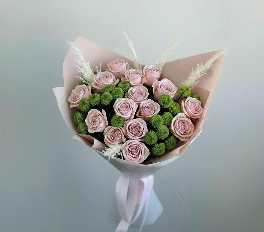 Букет цветов из: Розы и Хризантемы в Муриково