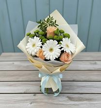 Букет цветов из:  Герберы, Розы и Хризантемы #REPLACE_PRED# Муриково