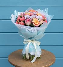 Букет цветов из:  Хризантемы и Розы в Муриково