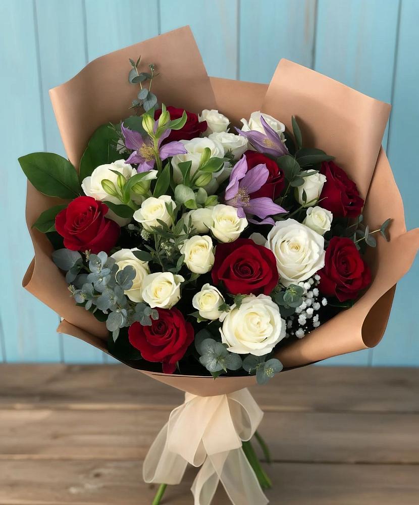 Букет цветов из: Розы и Альстромерии в Муриково